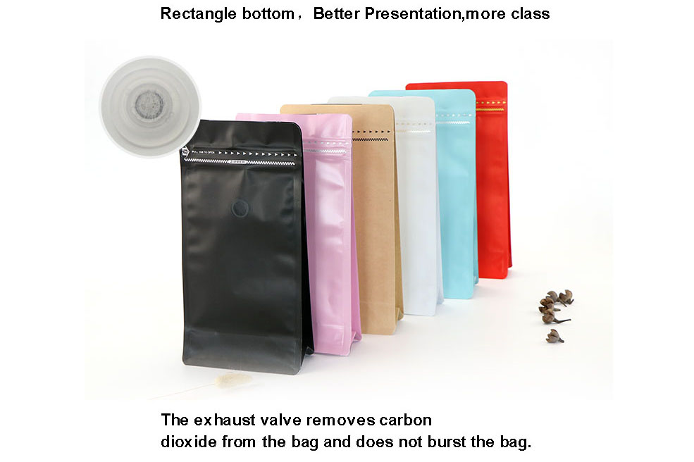 flat bottom bag for coffee with valve